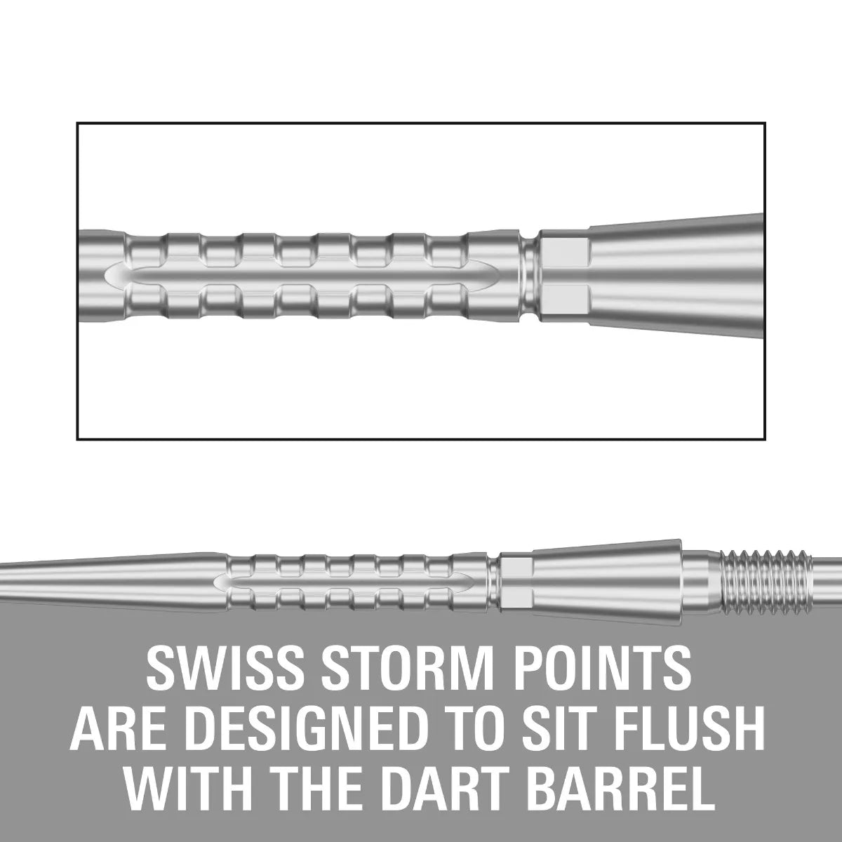 Target Darts Swiss Storm Surge Points Silver 30 mm