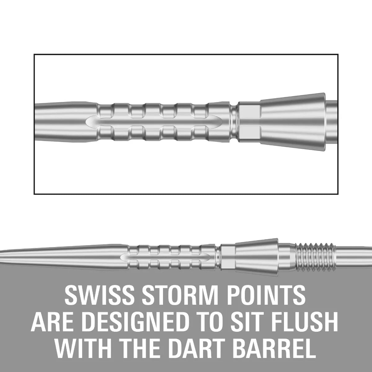 Target Darts Swiss Storm Surge Points Silver 26 mm