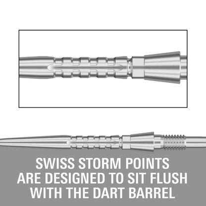 Target Darts Swiss Storm Surge Points Silver 26 mm