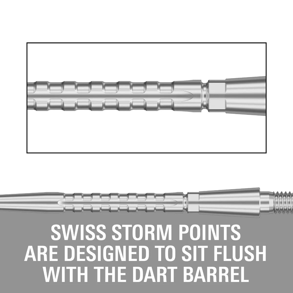 Target Darts Swiss Storm Surge Points Silver 35 mm