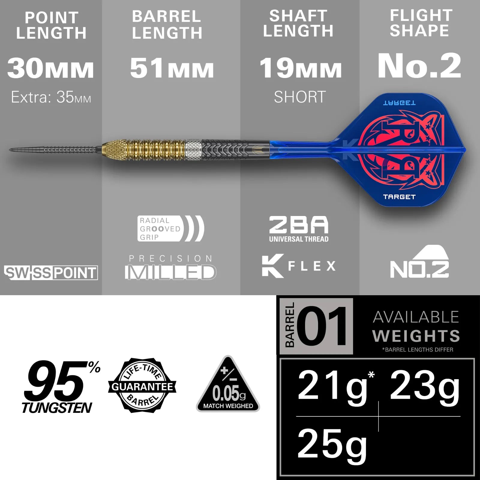 Target Darts Raymond Van Barneveld G6 Dart Set
