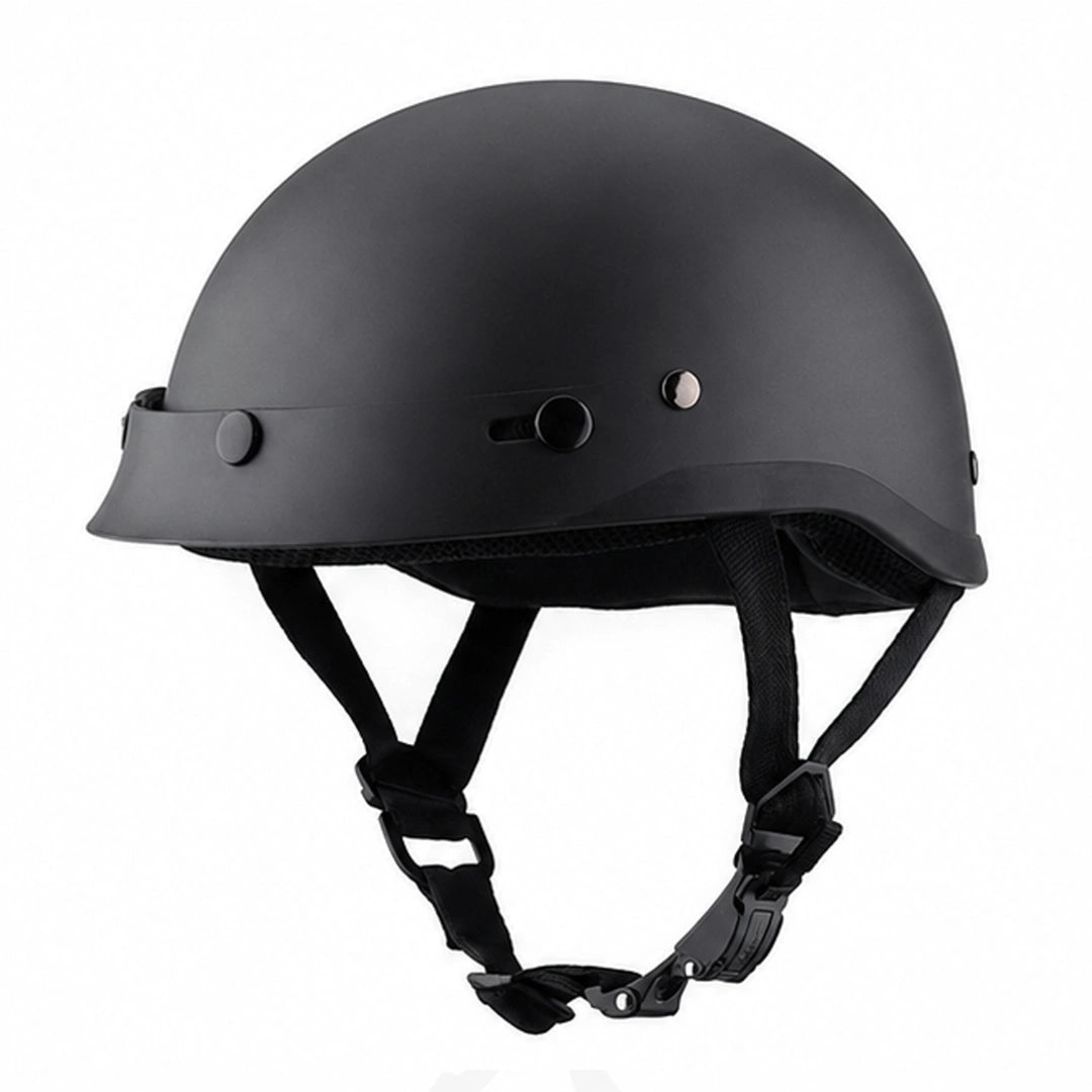 Classic QR Beanie Helmet with Visor in Dull Black