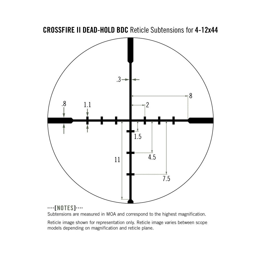 Vortex Crossfire II 4-12x44 Dead-Hold BDC Scope